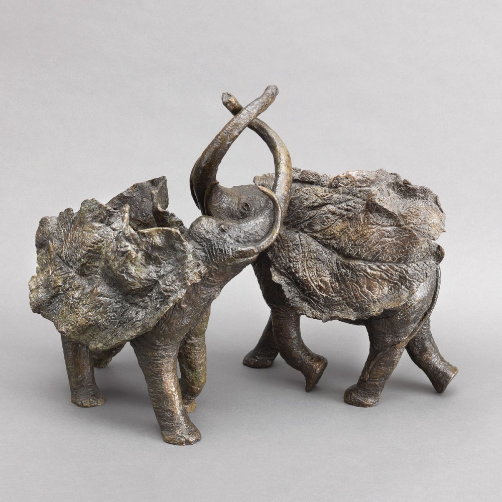 La valse, sculpture animalière bronze éléphant de Sophie Verger