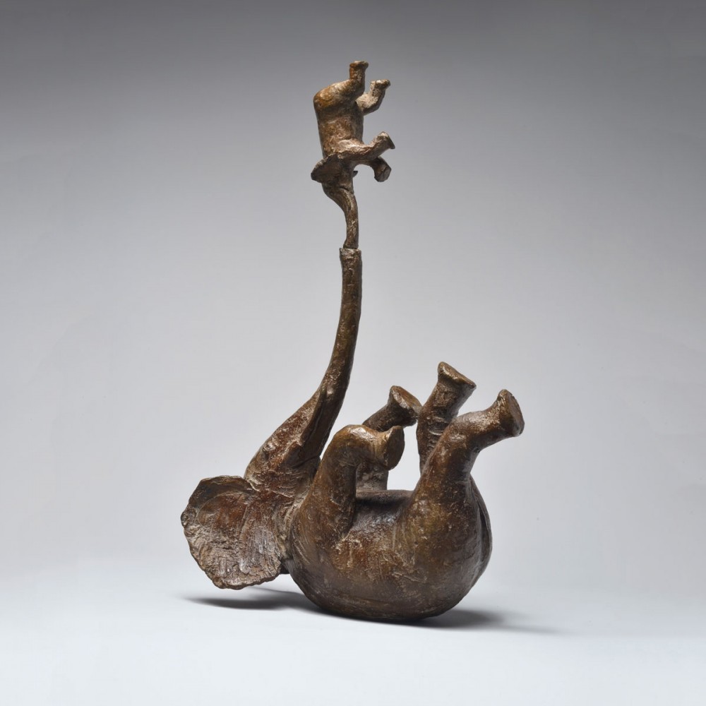 Éléphants acrobates, sculpture animalière bronze éléphant de Sophie Verger.