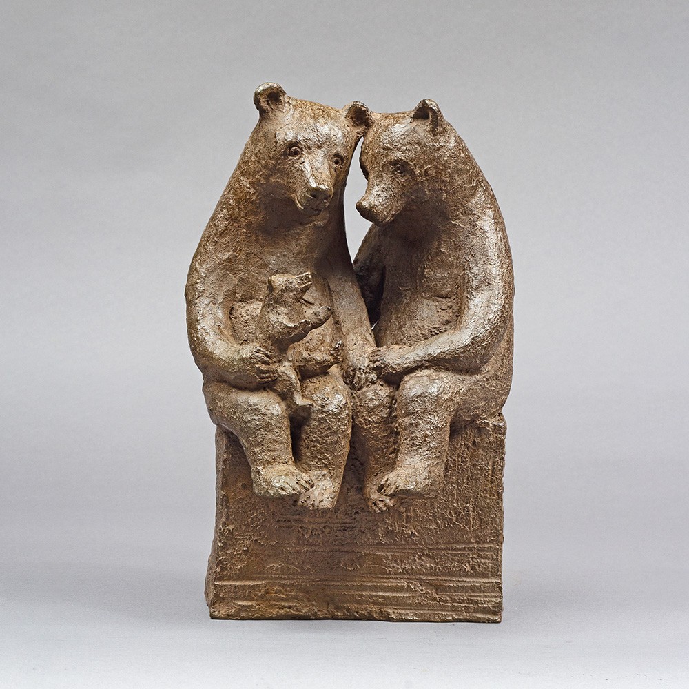 La petite merveille ou à Iris, sculpture animalière bronze ours de Sophie Verger