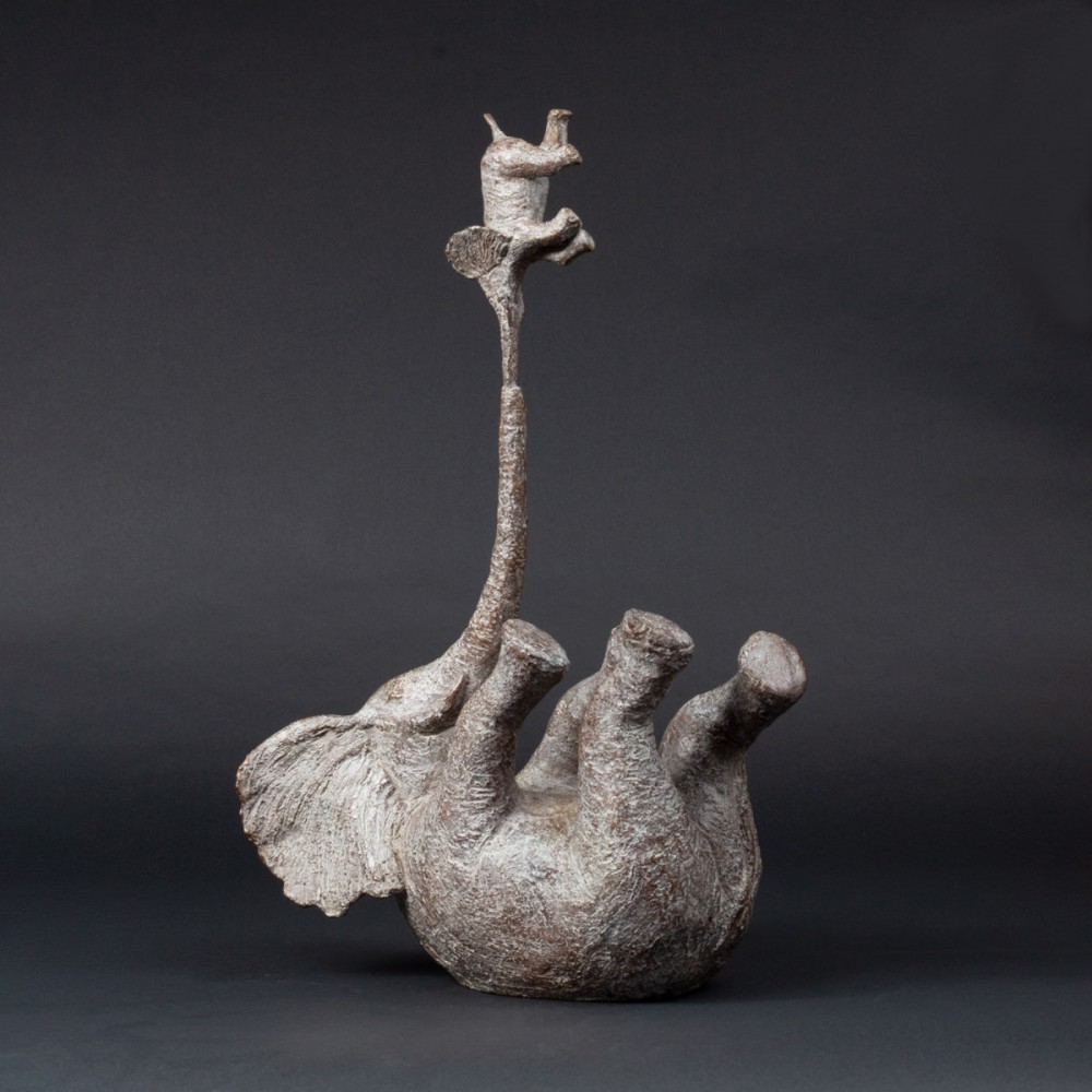 D'une trompe à l'autre, sculpture animalière bronze éléphant de Sophie verger