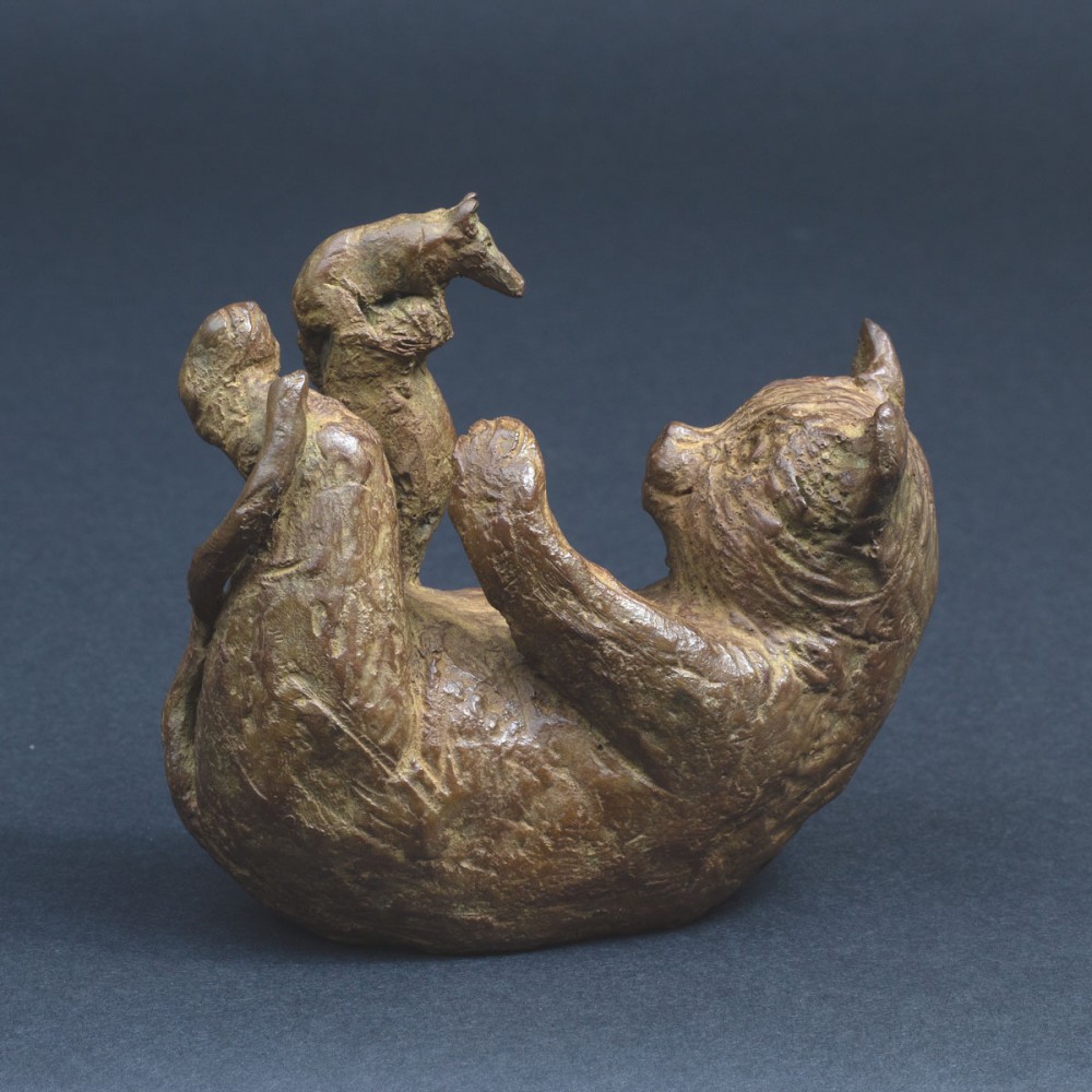 La patte du chat (A Marcel Aymé), sculpture animalière bronze chat de Sophie Verger