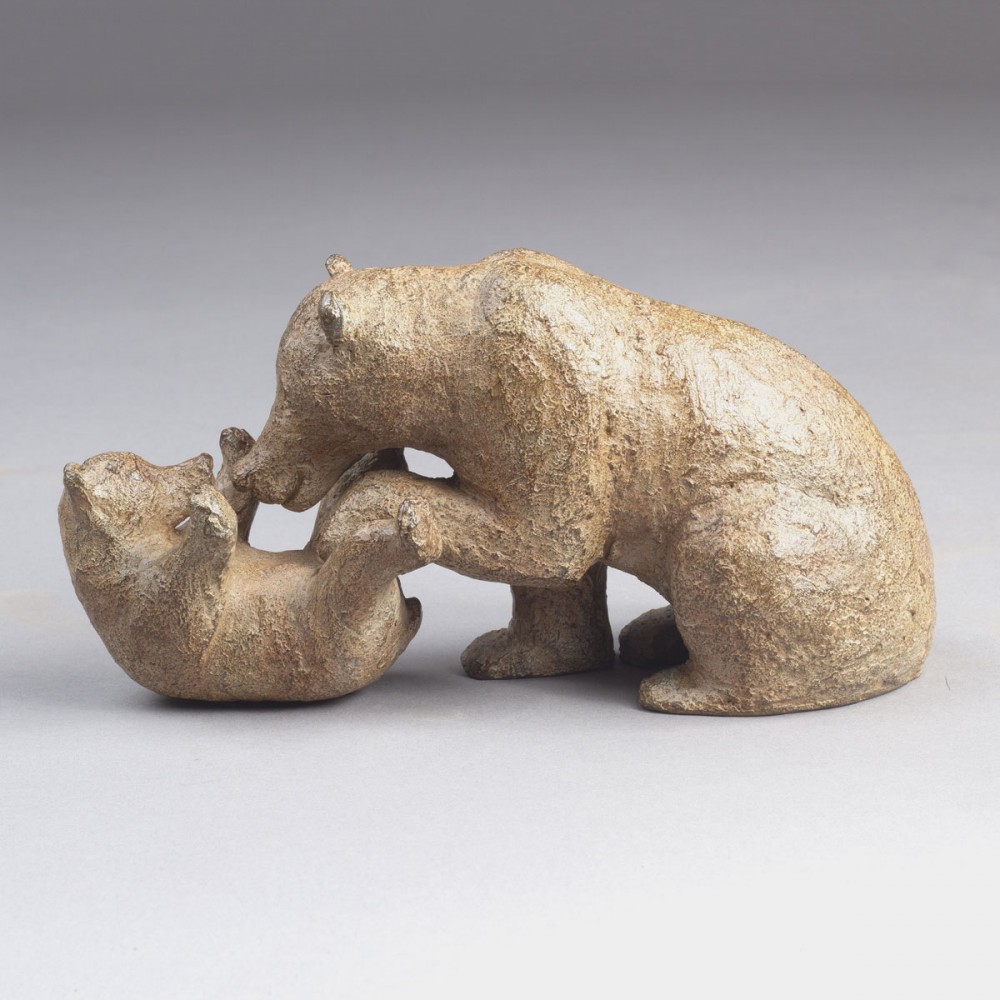 Sculpture bronze Tickles, statue animalière bronze éléphant de Sophie Verger