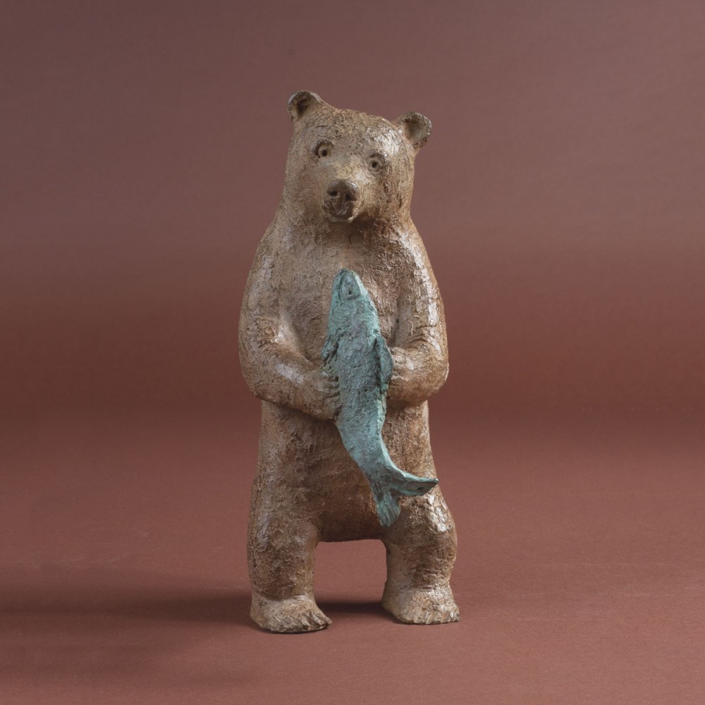 Sculpture bronze ours Un festin de roi de Sophie verger