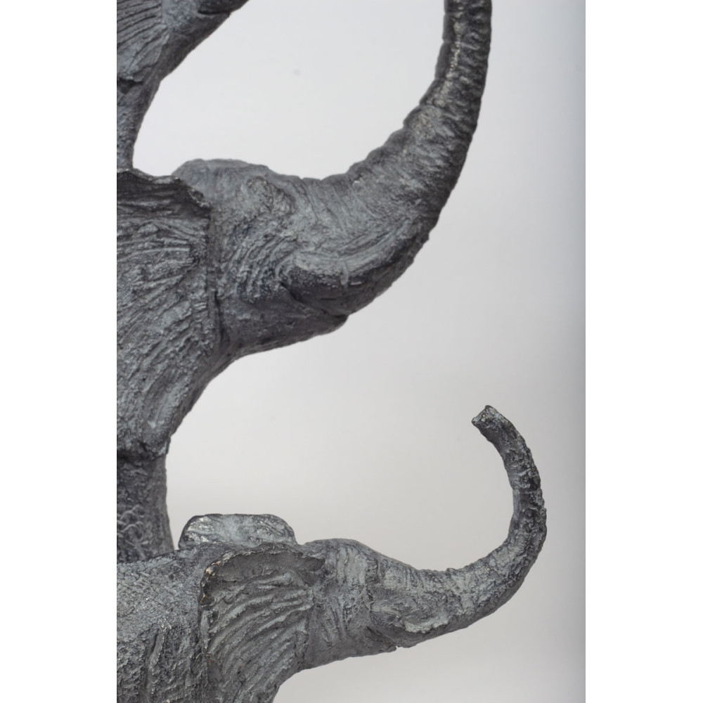 Détail 3 de la sculpture bronze La Grande Famille, statue animalière éléphant de Sophie Verger