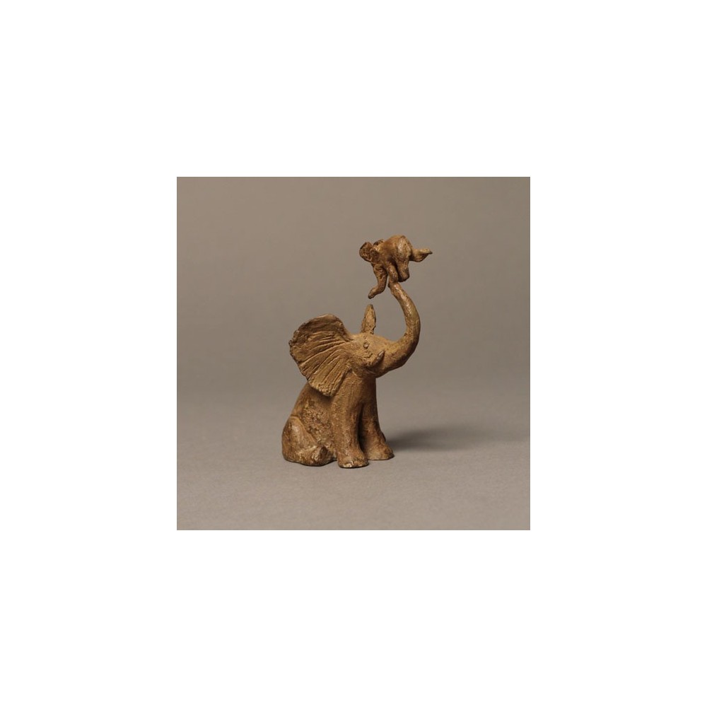 Te voilà, sculpture animalière bronze éléphant de Sophie Verger