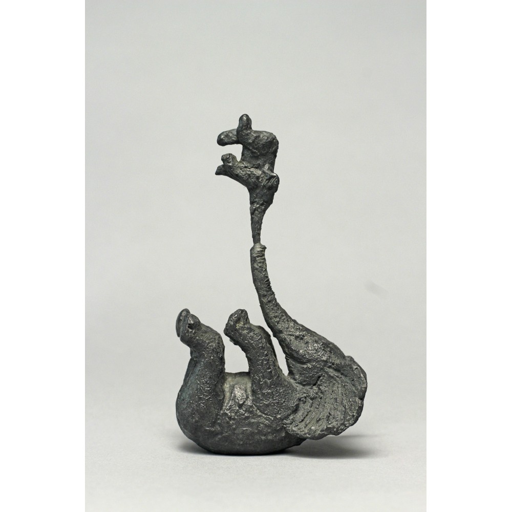 Mini trompe à trompe, sculpture animalière bronze éléphant de Sophie Verger