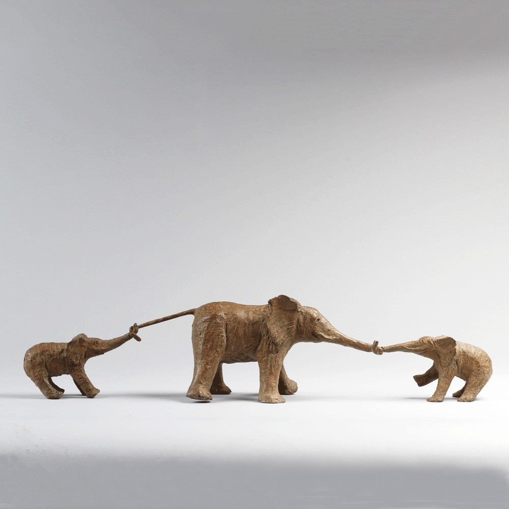 Sokatira, sculpture animalière bronze éléphant de Sophie Verger