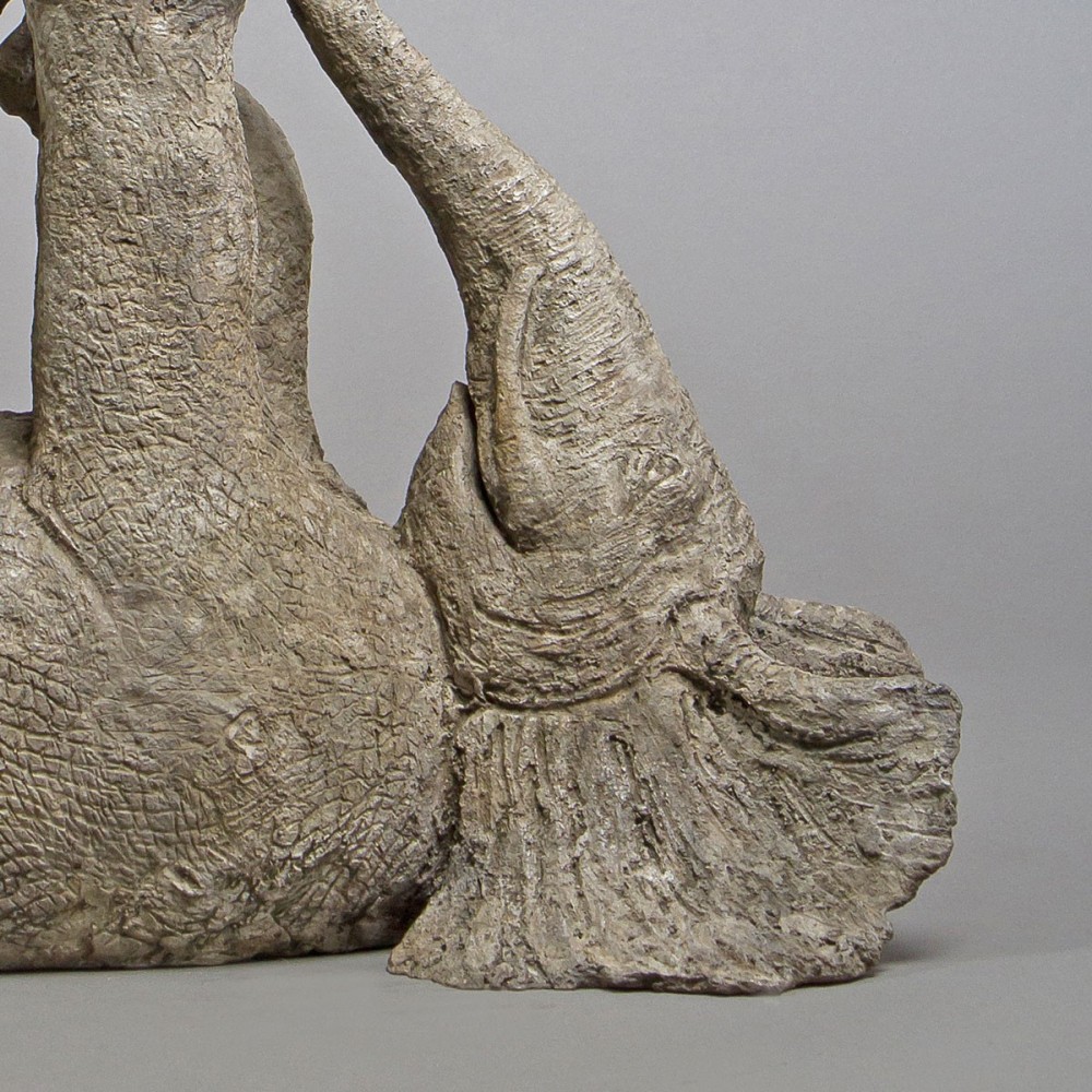 Tendres jeux, sculpture animalière bronze éléphant de Sophie Verger détail 2
