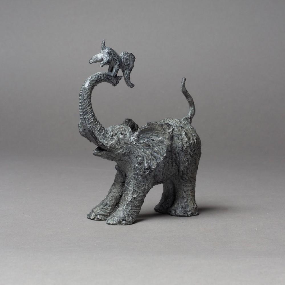 My little kid, sculpture animalière bronze éléphant de Sophie Verger
