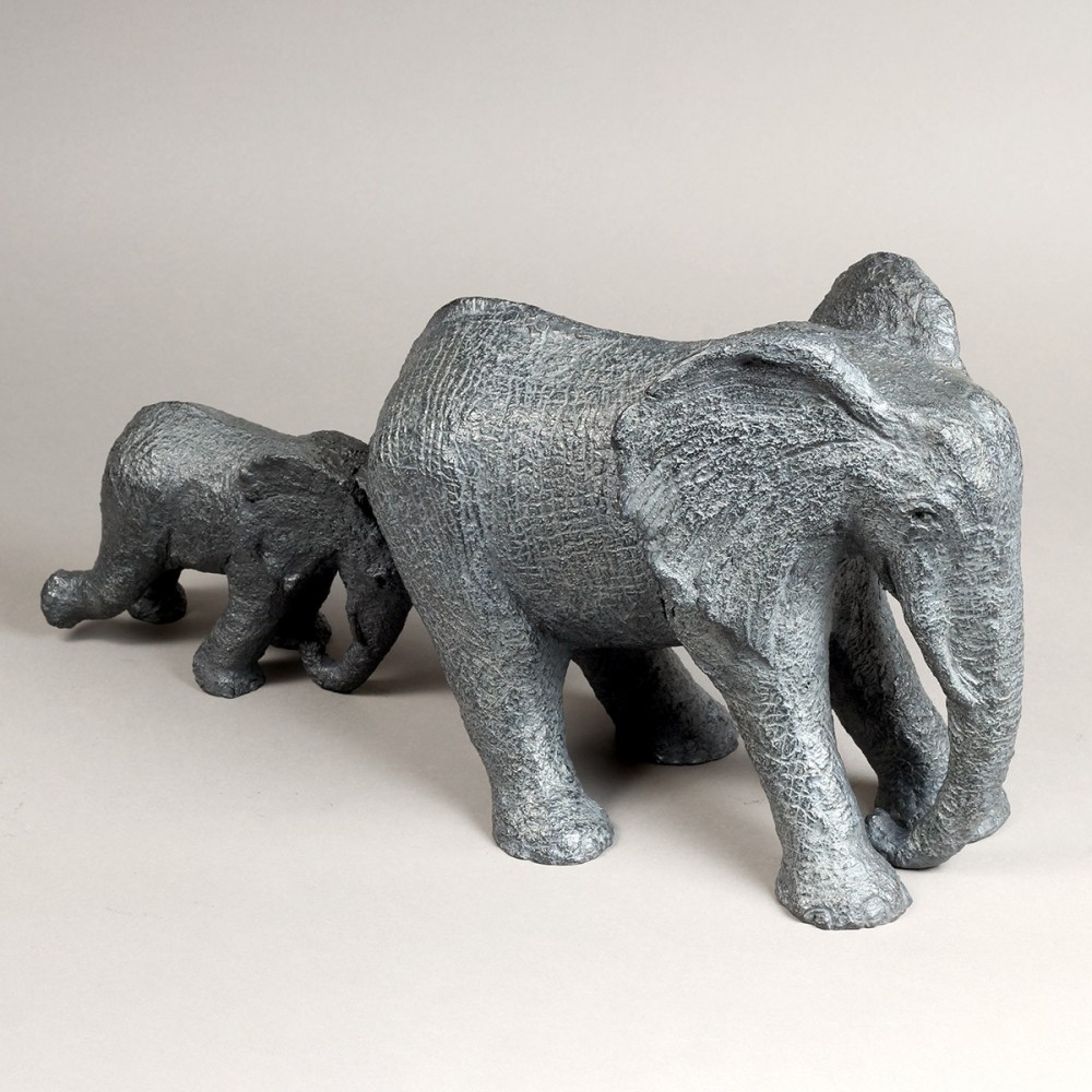 Opposition 2, sculpture animalière bronze éléphant de Sophie Verger