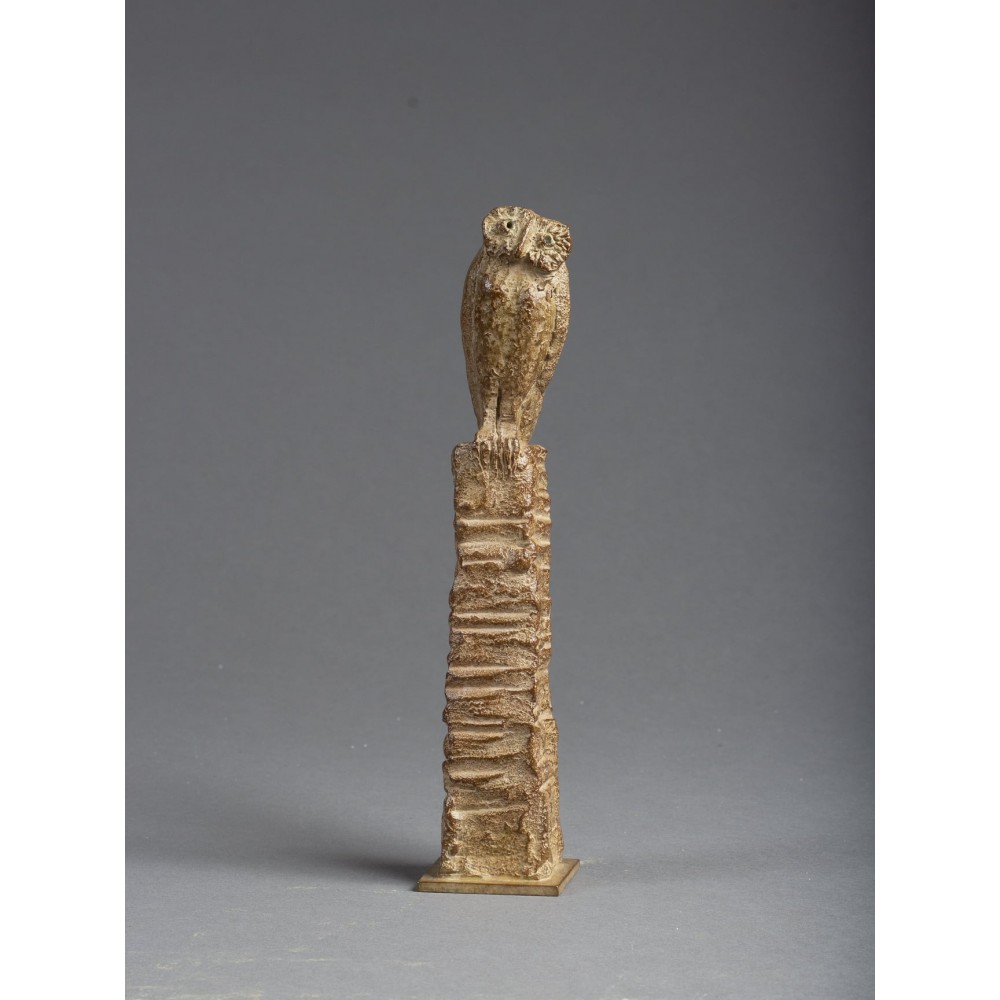 Chouette, sculpture animalière bronze Chouette de Sophie Verger