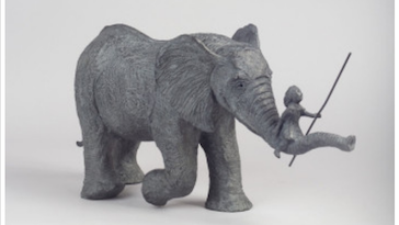 Sculpture bronze AVENTURE, statue animlière éléphant de Sophie Verger