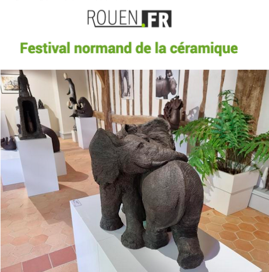 Mes sculptures animalières dans Rouen.fr - 1er Festival Normand de la Céramique
